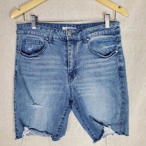 ◇ tgla Distressed Cut Off Midi Shorts 7" Size 30